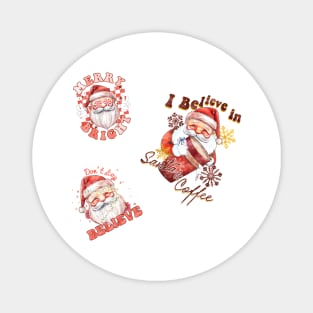 Vintage Santa Claus Stickers Pack Magnet